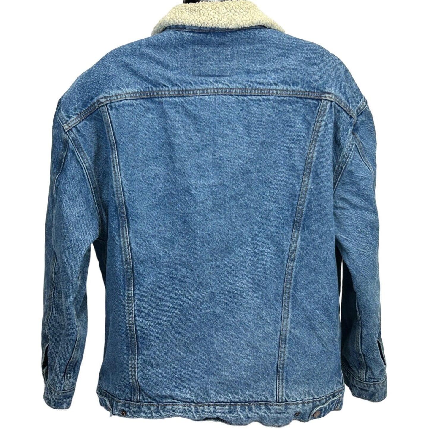 Chaqueta vaquera Levi's para mujer con forro de sherpa, holgada, de mezclilla azul camionero 72867-0003