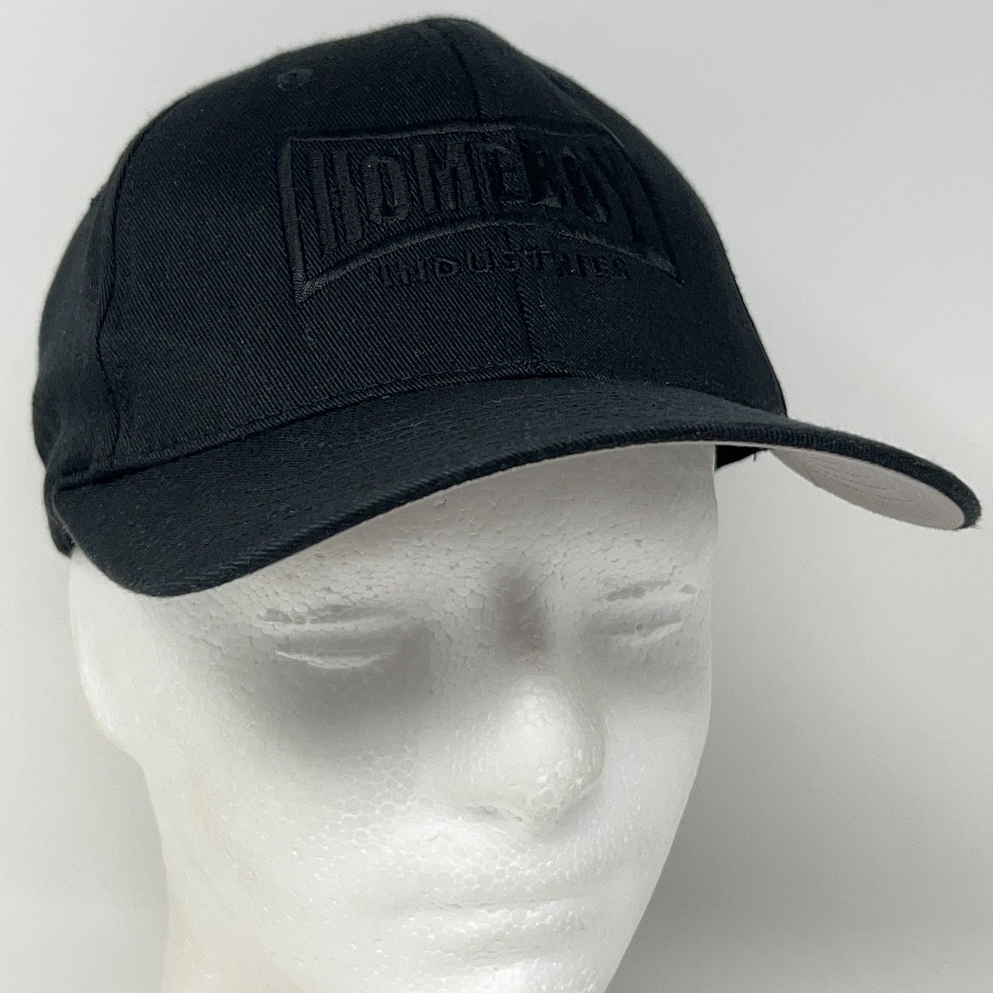Homeboy Industries Hat Baseball Cap 6 Panel Black On Black FlexFit S-M