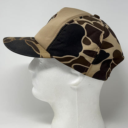 Vintage 80s Duck Bay Hunting Hat Baseball Cap Hunter Beige Camouflage Snapback