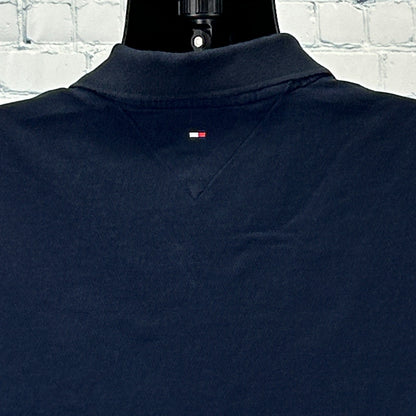 Tommy Hilfiger Polo Shirt Blue Colorblock Embroidered Short Sleeve XL X-Large - Neon Vintage