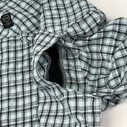 Wrangler x ATG Button Front Shirt All Terrain Gear Vented Blue Plaid XXL 2XL