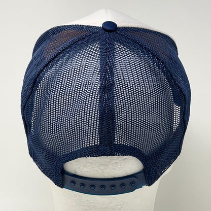 Vintage 80s Alaska Go Kiss a Moose Trucker Hat Baseball Cap Mesh Snapback Blue