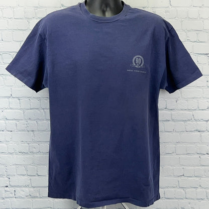 Vintage 90s Smith Emery Company 90 Years T Shirt Construction Blue XL X-Large