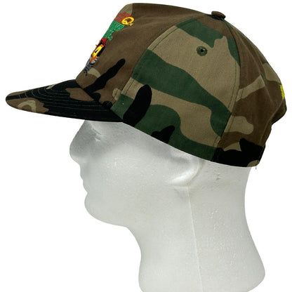 Quaker State 4x4 Truck Hat Vintage 80s Green Camouflage Snapback Baseball Cap