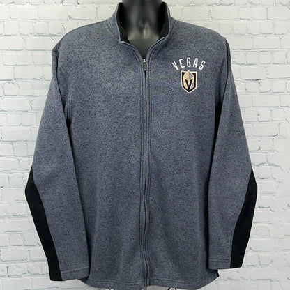 Las Vegas Golden Knights Full Zip Fleece Sweater Jacket NHL Blue Gray XL X-Large