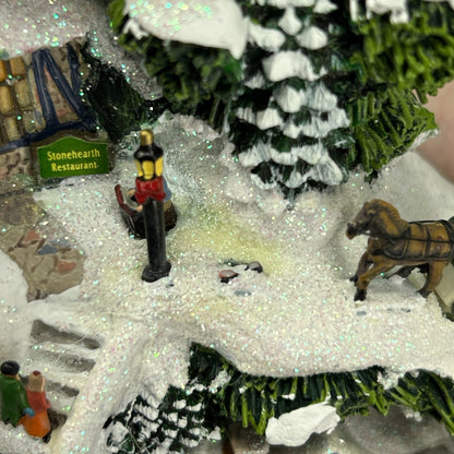 Vintage Thomas Kinkade Village Christmas Illuminated Wreath Hawthorne Light 2005 - Neon Vintage