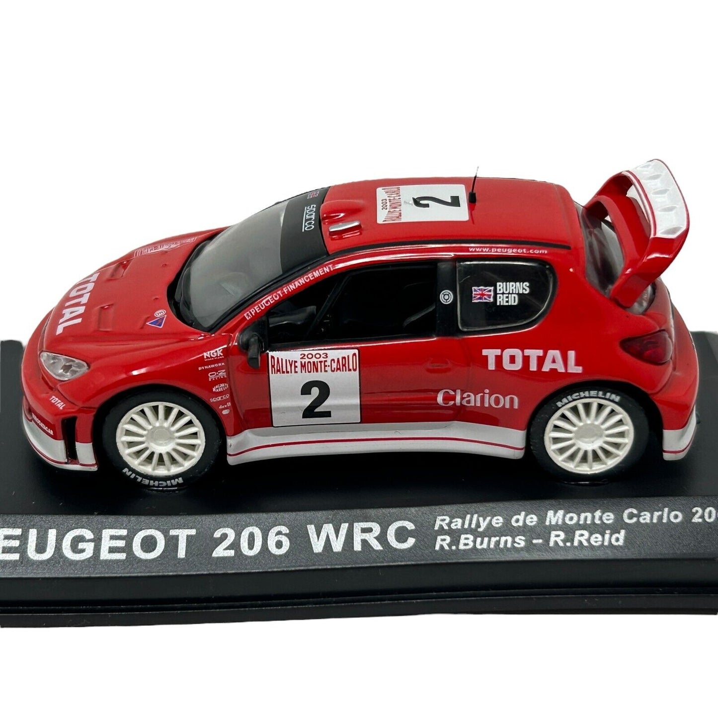 Peugeot 206 WRC Rallye de Monte Carlo 2003 Rally Diecast Race Car 1/43 Altaya