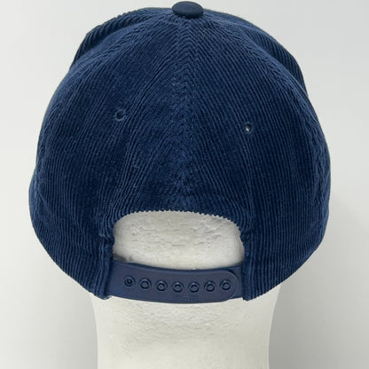 Vintage 90s Notre Dame Fighting Irish Hat Baseball Cap Corduroy Snapback Blue