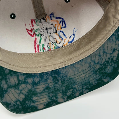 Vintage 90s Olympics Running Hat Baseball Cap Summer Games Runner Snapback Beige