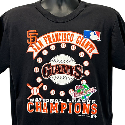 Vintage San Francisco SF Giants 1989 World Series T Shirt Mens L Large Black 80s