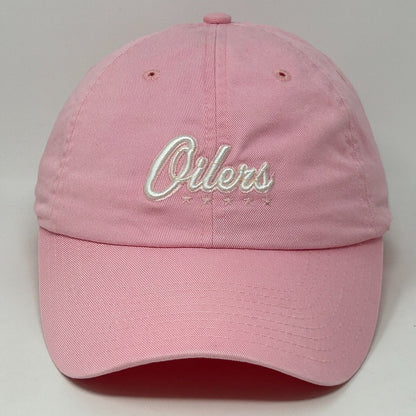 Edmonton Oilers Womens Dad Hat Baseball Cap NHL New Era Six Panel Strapback Pink