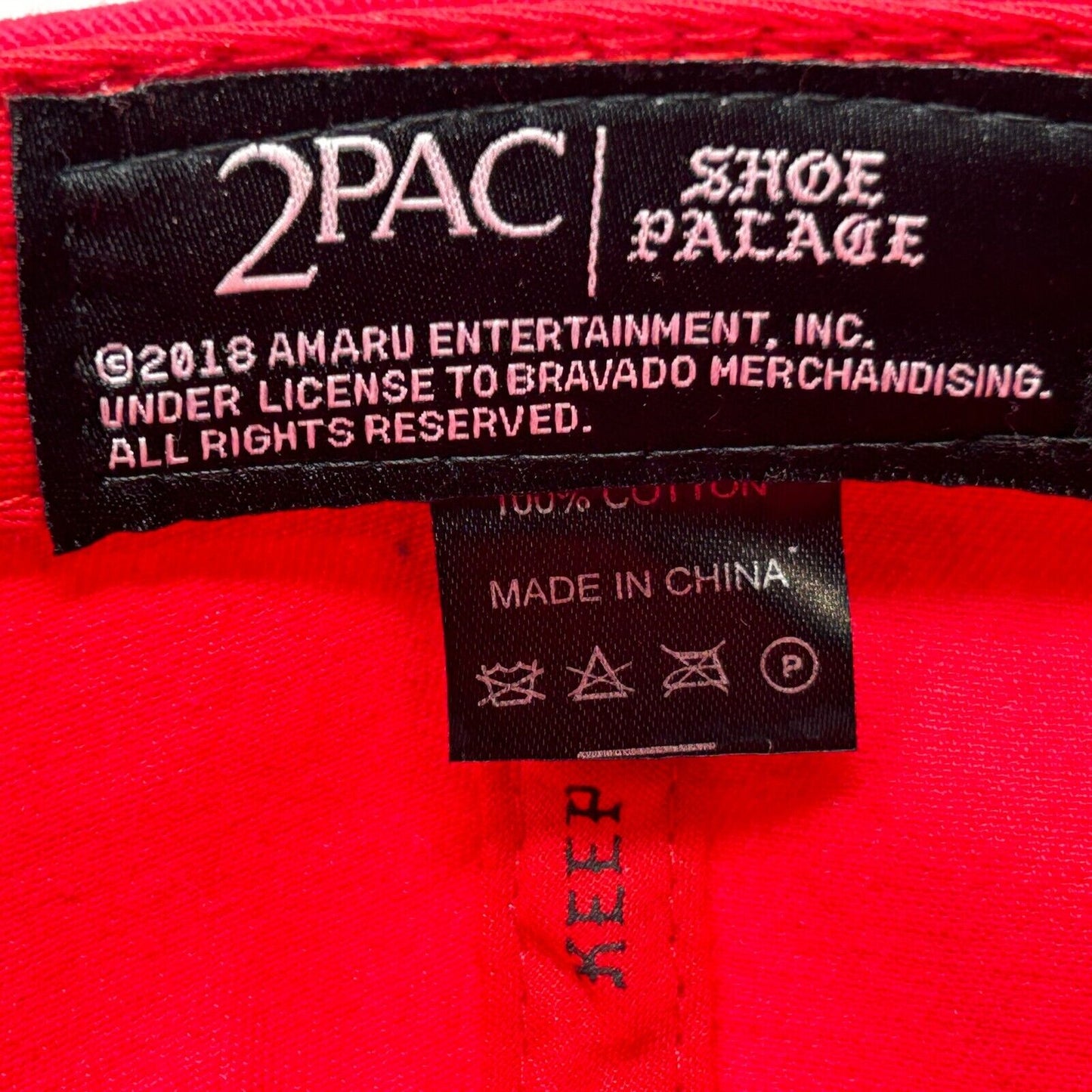 2PAC X Shoe Palace Dad Hat Red Tupac Shakur Rap Cross Strapback Baseball Cap