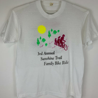 Sunshine Trail Family Bike Ride Vintage 90s T Shirt Bicycle Houston Texas Medium