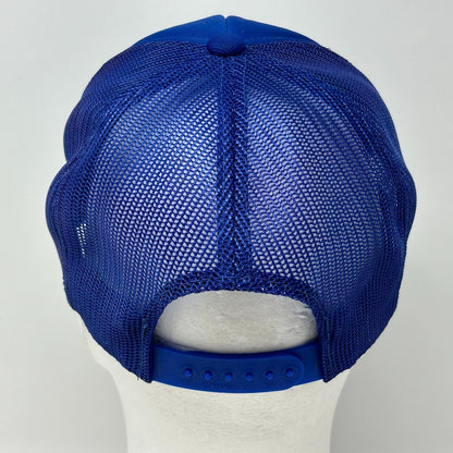 Gorra de béisbol estilo camionero con diseño vintage del banco de sangre de la comunidad Houchin, color azul