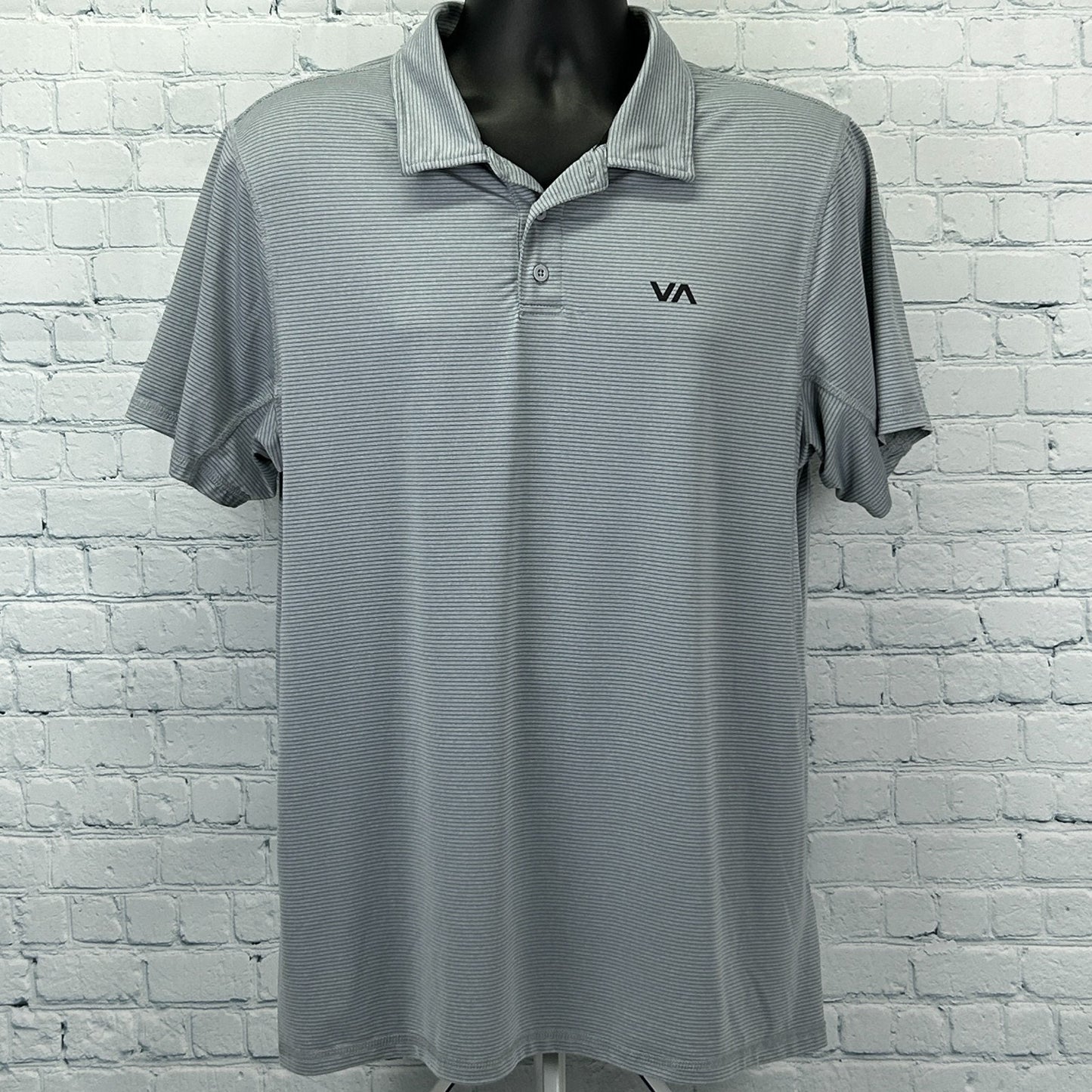 RVCA Sport Vent Polo Shirt PM Tenore Skater Surfer Surfing MMA Gray L Large
