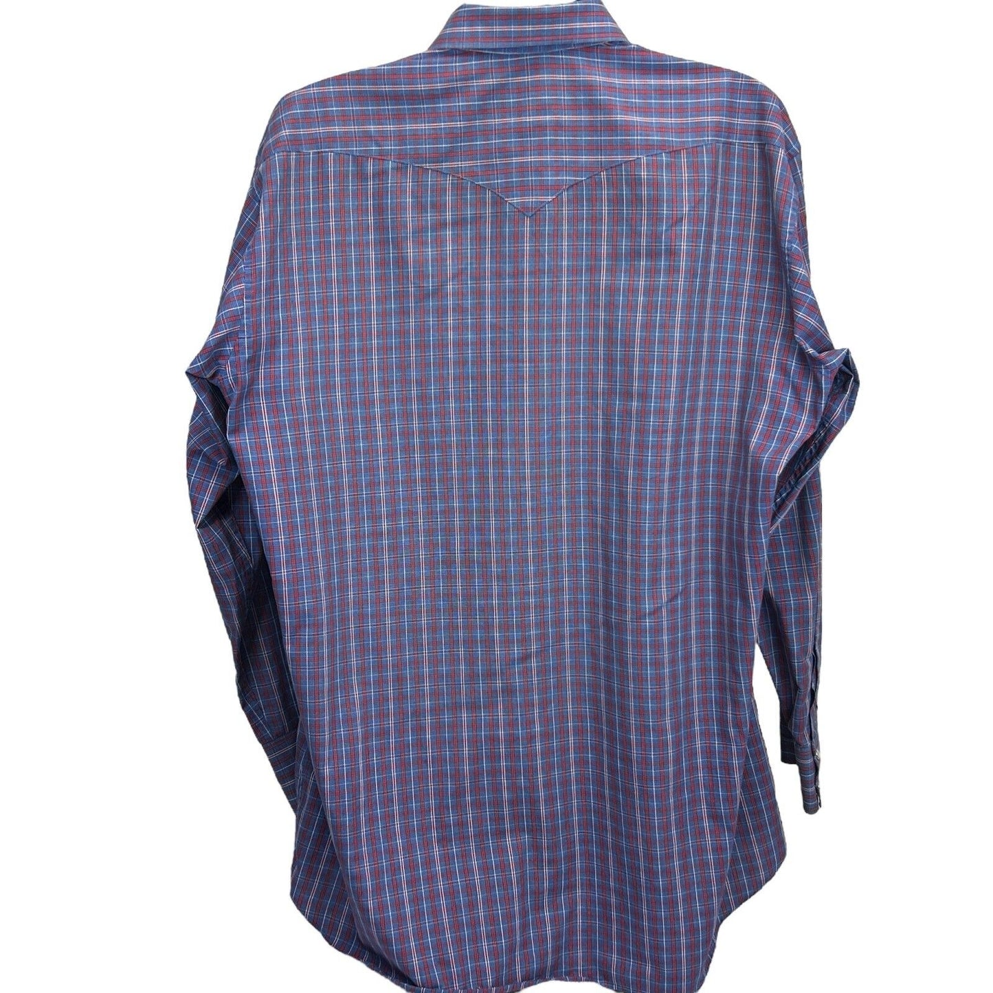 Camisa de cuadros azules estilo vintage Panhandle con botones de presión de perlas y corte occidental, para hombre, talla XL, talla XL, años 90