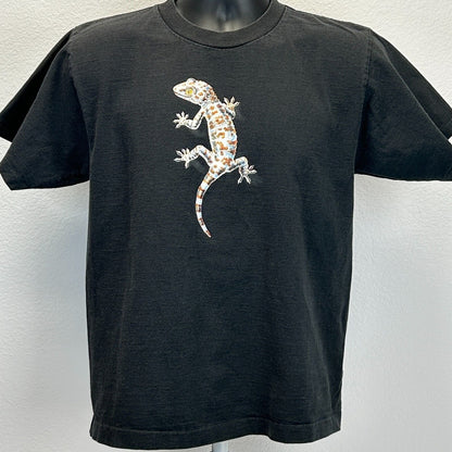 Vintage Gecko Lizard T Shirt Mens Medium Single Stitch Made In USA Tee Black