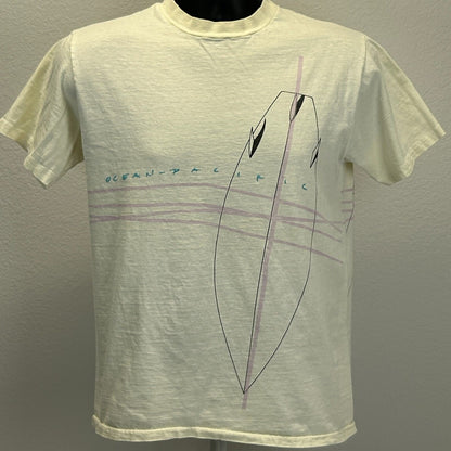 Vintage OP Ocean Pacific Surfboards T Shirt Mens Small Surfing Surfer 80s Ivory