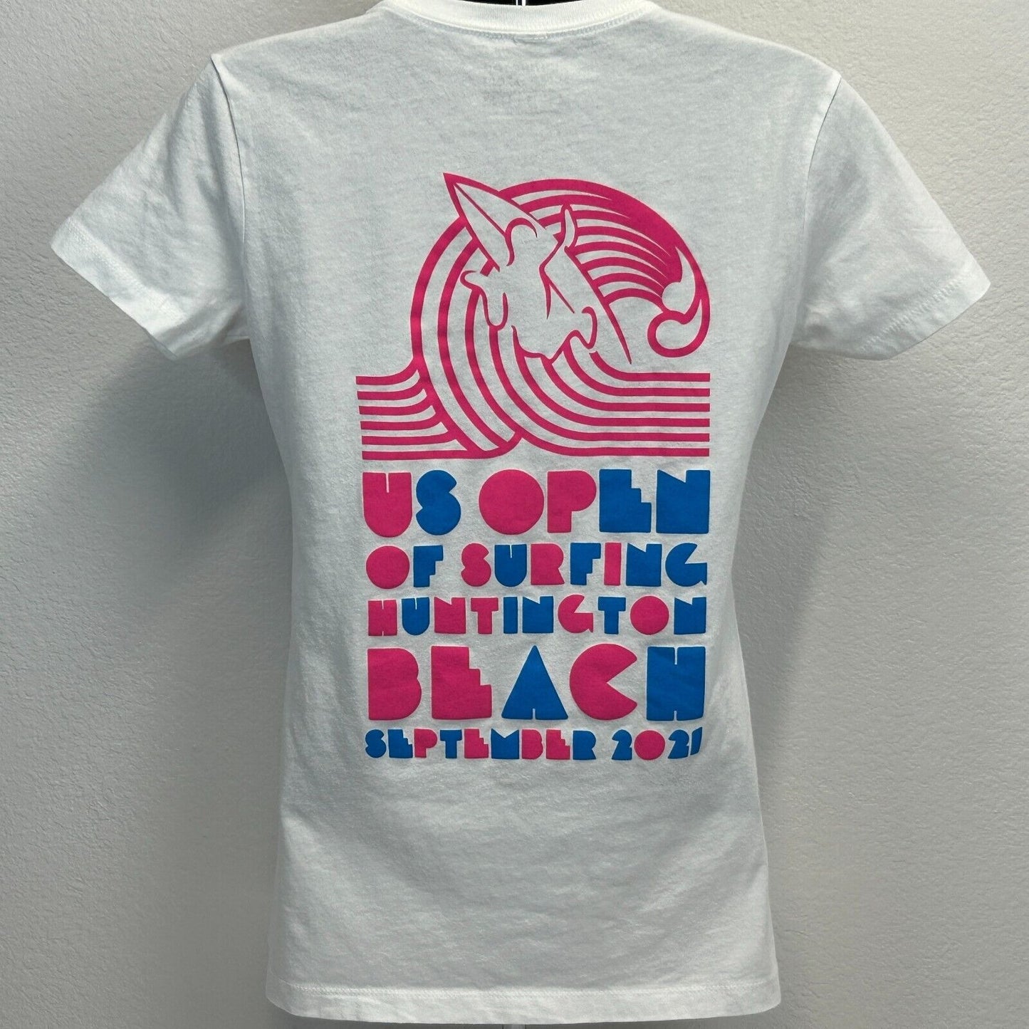 US Open of Surfing Huntington Beach Womens T Shirt Medium Surfer 2021 USA White