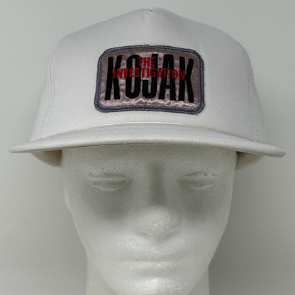 Vintage 70s 80s Kojak The Investigation Hat Cap TV Show Full Foam Snapback White