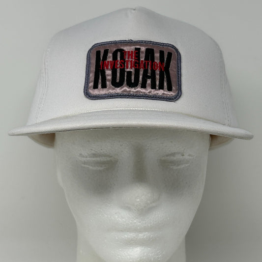 Vintage 70s 80s Kojak The Investigation Hat Cap TV Show Full Foam Snapback White - Neon Vintage
