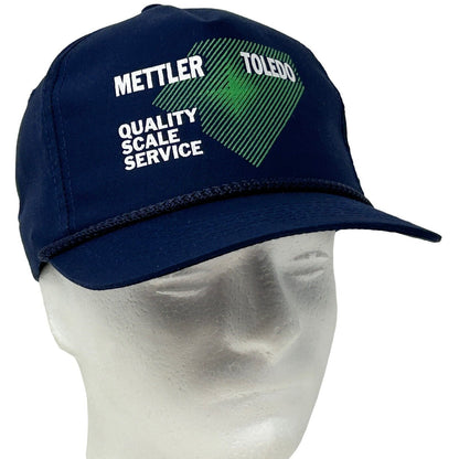 Mettler Toledo Vintage 90s Hat Blue Rope Roping Corded Snapback Baseball Cap