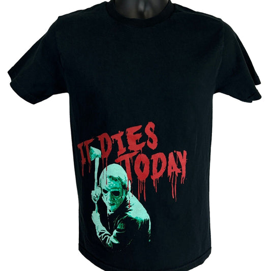 Camiseta vintage It Dies Today para hombre, pequeña, con banda de metalcore gore y terror Y2K, color negro