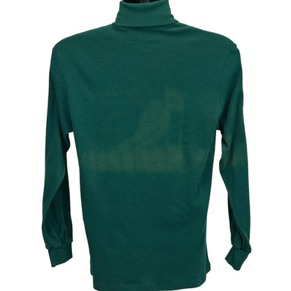 Vintage T-Shirt in Green, Size Medium, Back View featuring skiing t shirt design