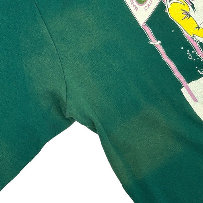 Vintage T-Shirt Green with Skiing Graphic Front view skiing t shirt