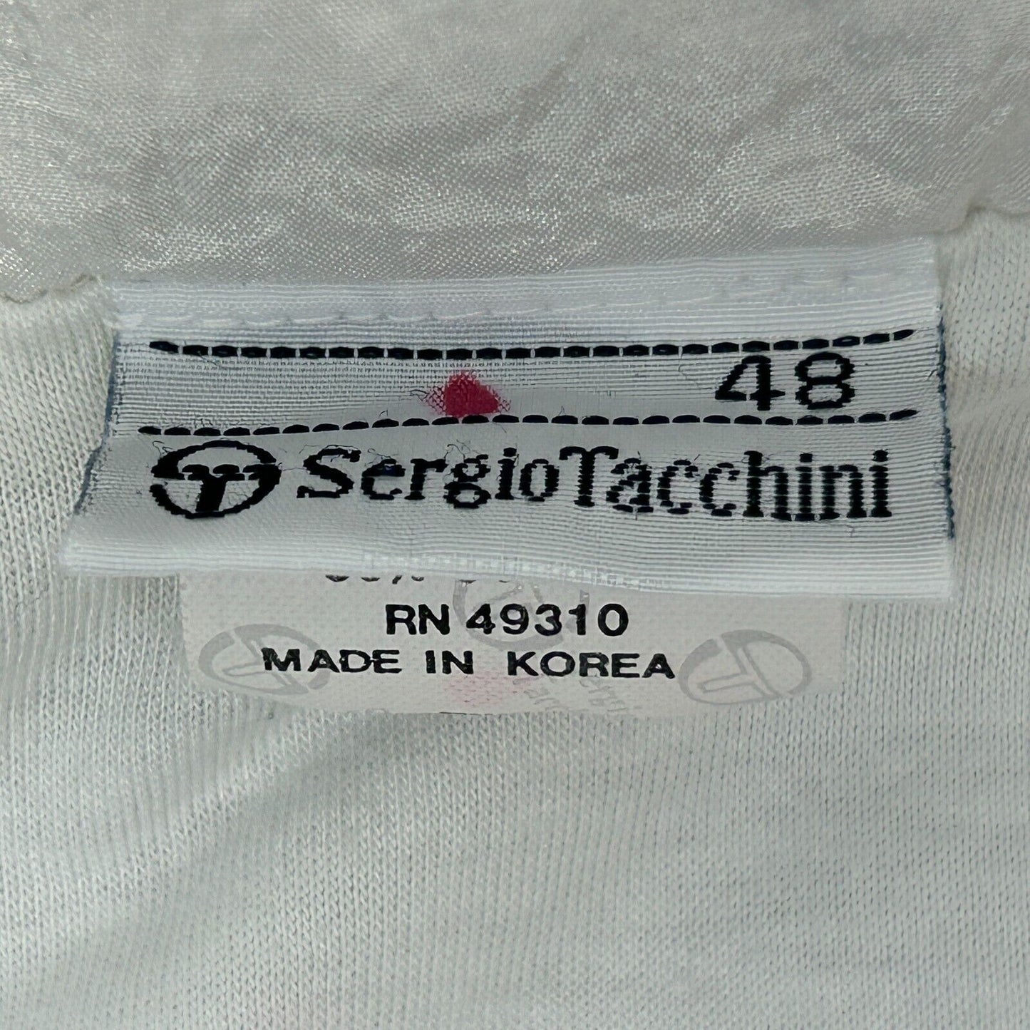 Sergio Tacchini Vintage 90s Track Jacket 2XL XXL Logo Full Zip Windbreaker White