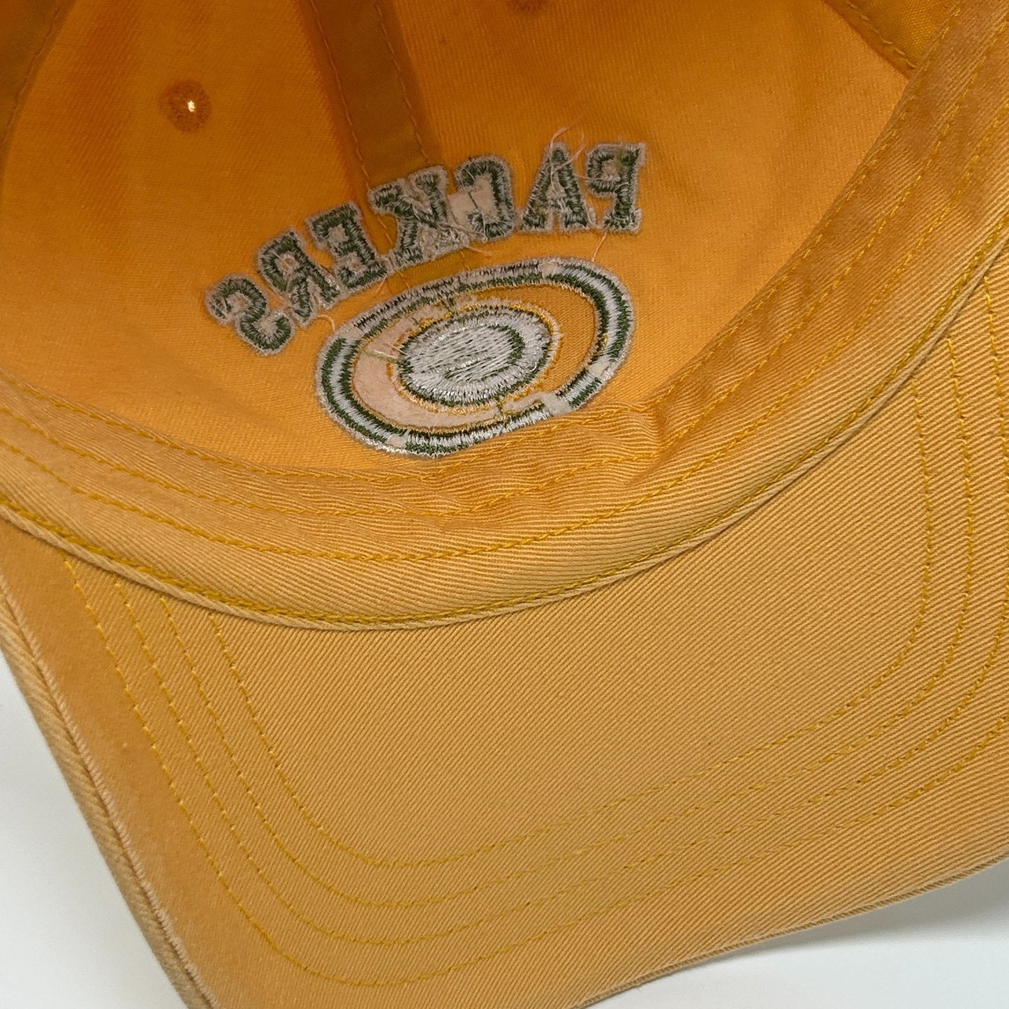 Vintage 90s Green Bay Packers Dad Hat Baseball Cap Yellow NFL Pro Line Strapback