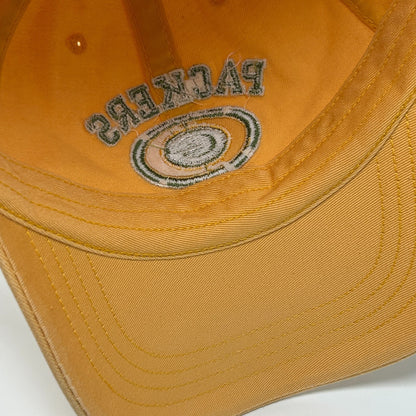 Vintage 90s Green Bay Packers Dad Hat Baseball Cap Yellow NFL Pro Line Strapback