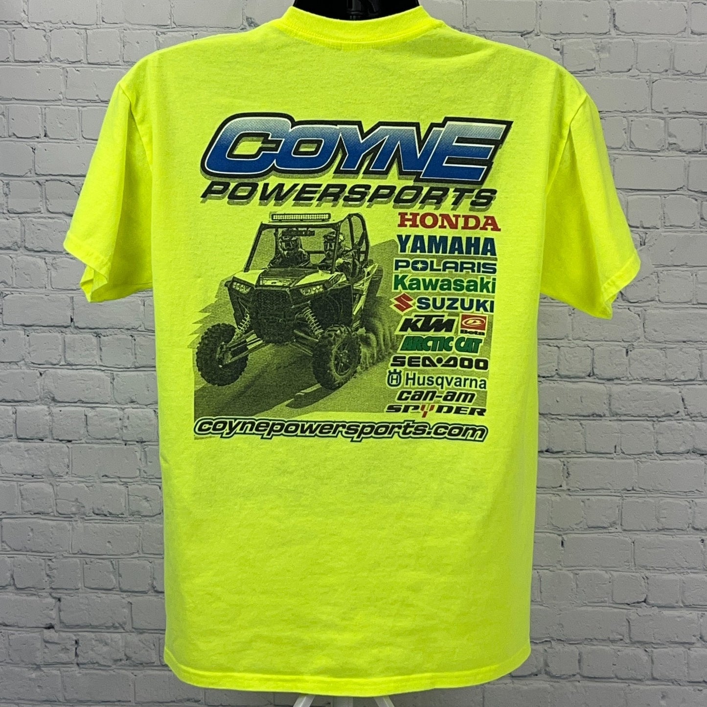 Coyne Powersports T Shirt L Large Yellow California OHV ATV UTV Off Roading Tee