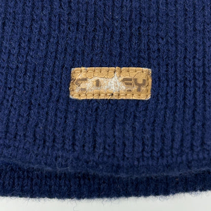 Vintage Smiley Brand Wool Beanie Winter Hat Toque Ski Snowboarder USA Made Blue