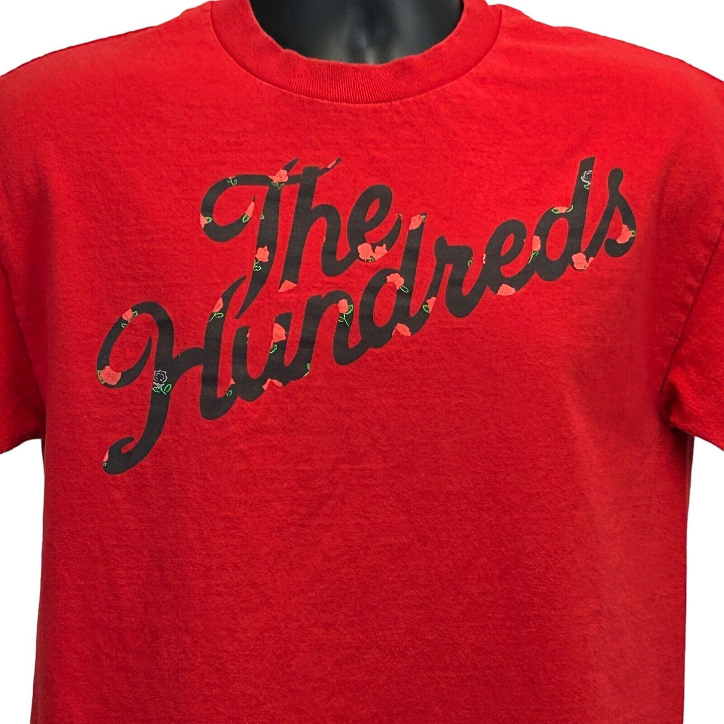 The Hundreds Roses T Shirt Medium Streetwear Spellout Bomb Flowers Tee Mens Red