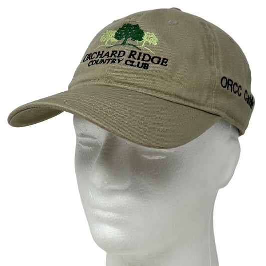 Gorra de caddie de Orchard Ridge Country Club Gorra de béisbol con correa trasera de color beige para golf de ORCC