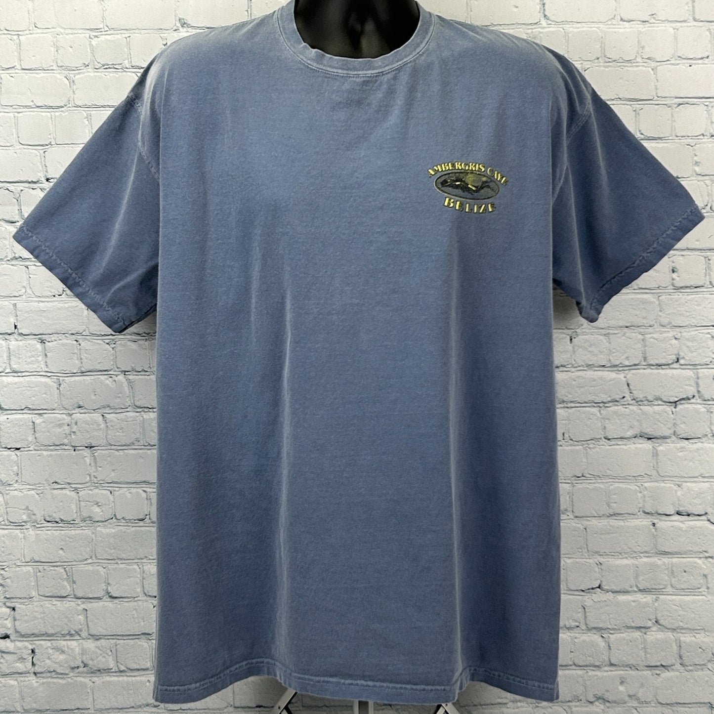 Ambergris Caye Belize T Shirt SCUBA Diving Diver Blue Tee Mens XL X-Large