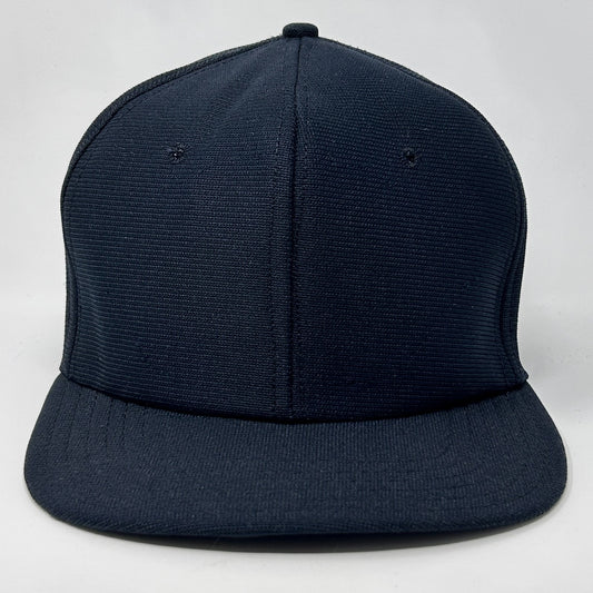 Vintage 80s Solid Blank Hat Baseball Cap Navy Blue Snapback 6 Panel Made In USA