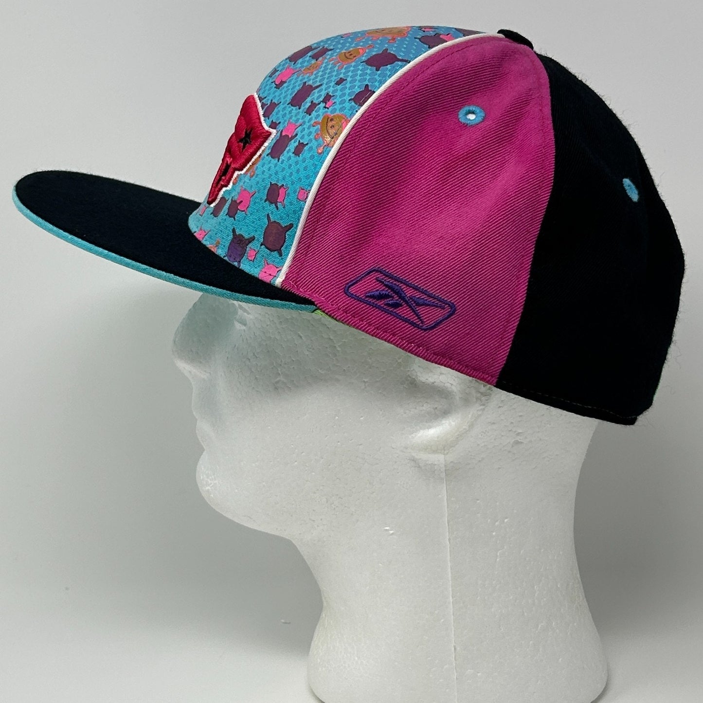 New England Patriots Hat Baseball Cap UFO Alien Space Reebok Blue Fitted 7 5/8