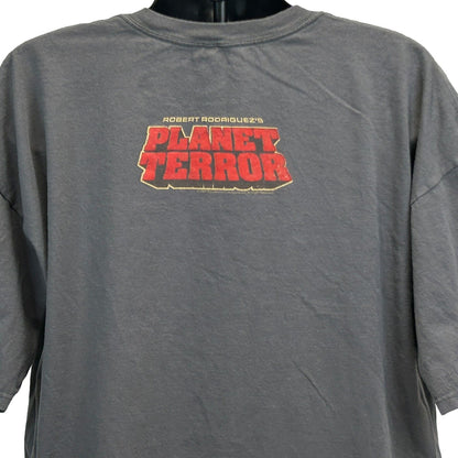 Camiseta Planet Terror 3XL Grindhouse Robert Rodríguez Película Película Tee Hombre Gris