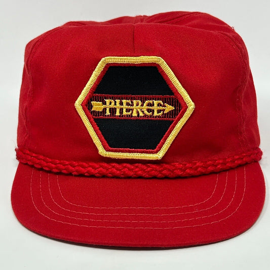 Vintage 80s Pierce Arrow Society Hat Baseball Cap Motor Cars Rope Strapback Red