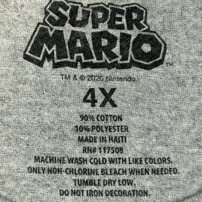 Super Mario Bros Classic T Shirt 4XL Nintendo NES Video Gamer Gray Graphic Tee
