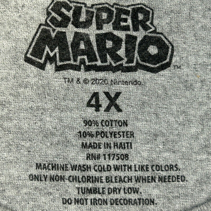 Camiseta clásica Super Mario Bros 4XL, camiseta con gráficos de Nintendo NES Video Gamer gris