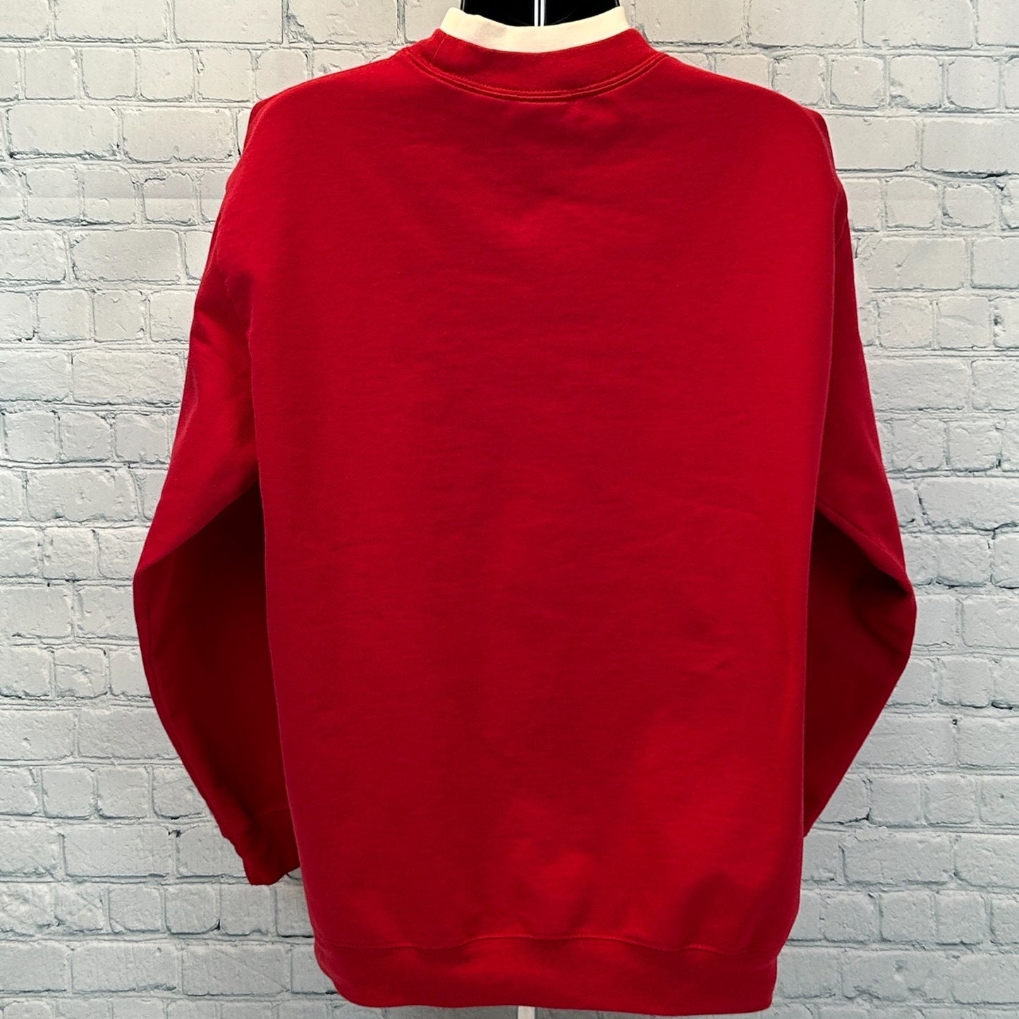Vintage 90s Silent Night Cute Christmas Sweater Sweatshirt Red Womens M Medium