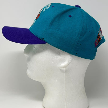 Vintage 90s Charlotte Hornets Hat Baseball Cap Wool NBA Basketball Snapback Blue