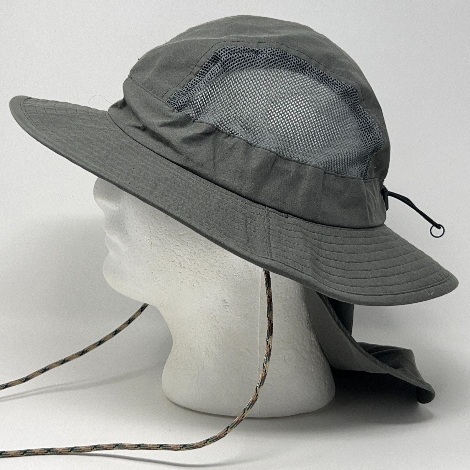 The North Face boonie hat in gray, vintage, side view