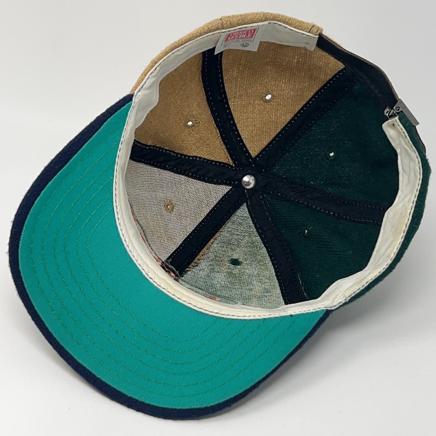 Vintage 90s Florida Fighting Gators Hat Baseball Cap University Strapback Beige