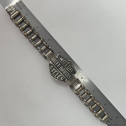 Vintage Harley Davidson Biker Chain Link Bracelet 925 Silver 114g Motorcycles