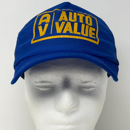 Vintage Auto Value Auto Parts Trucker Hat Baseball Cap Snapback Mesh Made In USA
