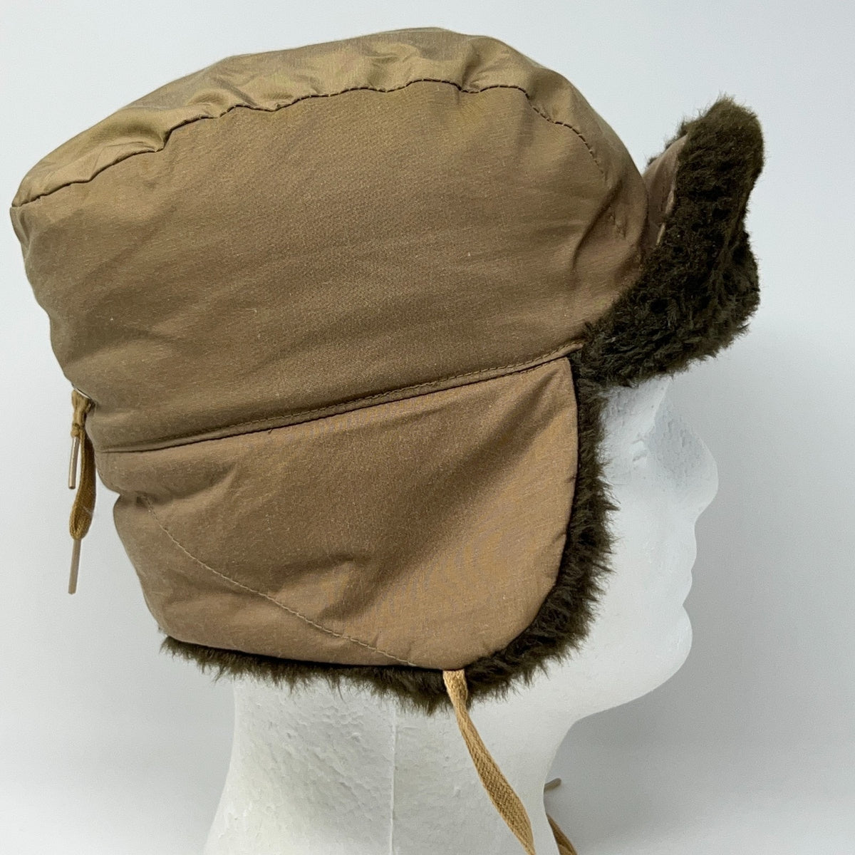 Vintage Norm Thompson Goose Down Trapper Hat L Large Brown Insulated Winter Cap